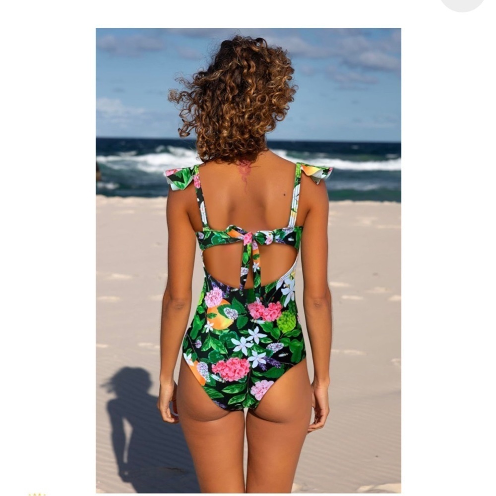 NWT Women One piece Swimsuit ruffle bathing suit with tummy control - Picture 2 of 10